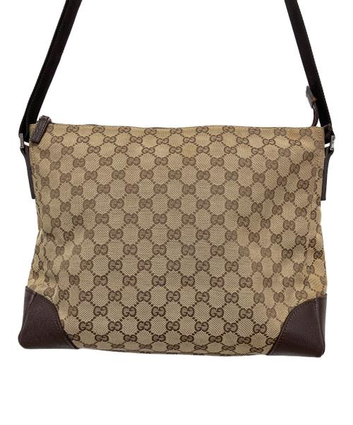 GUCCI（グッチ）GUCCI (グッチ) GGキャンバスショルダーバッグ ブラウンの古着・服飾アイテム