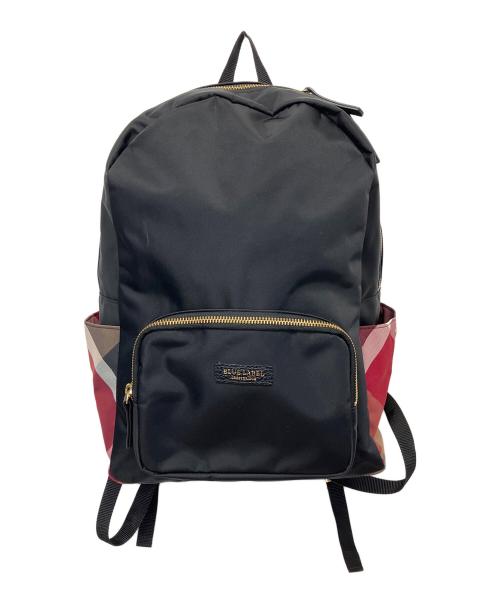 BLUE LABEL CRESTBRIDGE（ブルーレーベルクレストブリッジ）BLUE LABEL CRESTBRIDGE (ブルーレーベルクレストブリッジ) パーシャルクレストブリッジチェックナイロンバックパック ブラックの古着・服飾アイテム