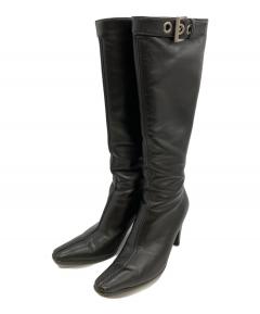 中古・古着通販】PRADA (プラダ) ダブルベルトレザーエンジニアブーツ