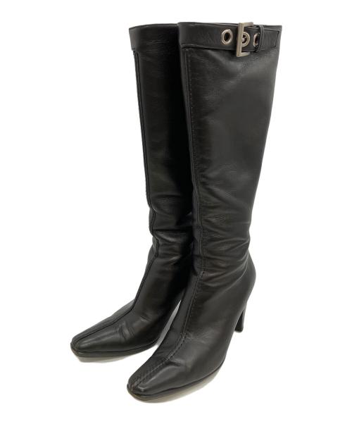 PRADA（プラダ）PRADA (プラダ) バックルロングブーツ ブラック サイズ:22cmの古着・服飾アイテム