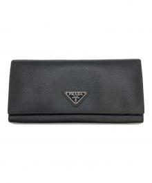 PRADA（プラダ）の古着「2つ折り財布」｜ブラック