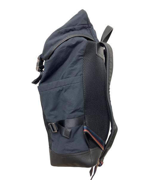 PAUL SMITH（ポールスミス）Paul Smith (ポールスミス) ストライプ スポーツ マウンテンリュック ブラックの古着・服飾アイテム