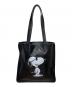 SNOOPY（スヌーピー）の古着「フラットレザートートバッグ」｜ブラック