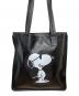 SNOOPY (スヌーピー) objcts.io (オブジェクツアイオー) フラットレザートートバッグ ブラック：10000円