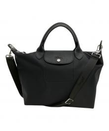 LONGCHAMP（ロンシャン）の古着「ルプリアージュ 2WAYショルダーバッグ」｜ブラック