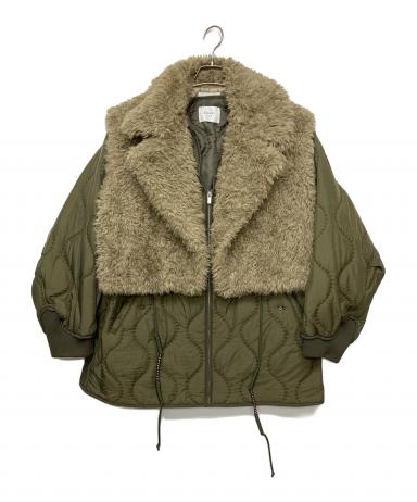 中古・古着通販】AMERI (アメリ) BOA VEST SET QUILTING COAT グリーン 