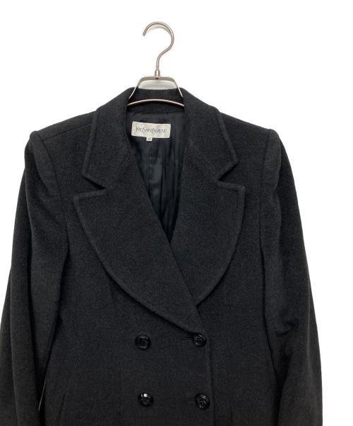 Yves Saint Laurent（イヴサンローラン）Yves Saint Laurent (イヴサンローラン) NTA61-165　ダブルチェスターロングコ－ト グレー サイズ:36の古着・服飾アイテム