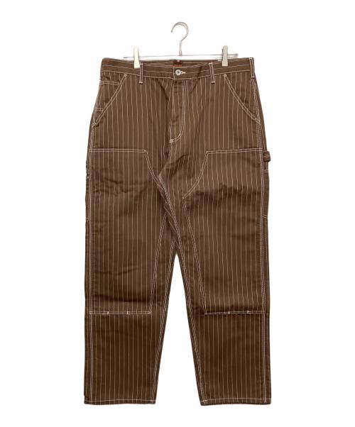MOANDMO CLOTHING（モーアンドモークロージング）MOANDMO CLOTHING (モーアンドモークロージング) 7834210202　ダブルストライプパンツ ブラウン サイズ:S 未使用品の古着・服飾アイテム
