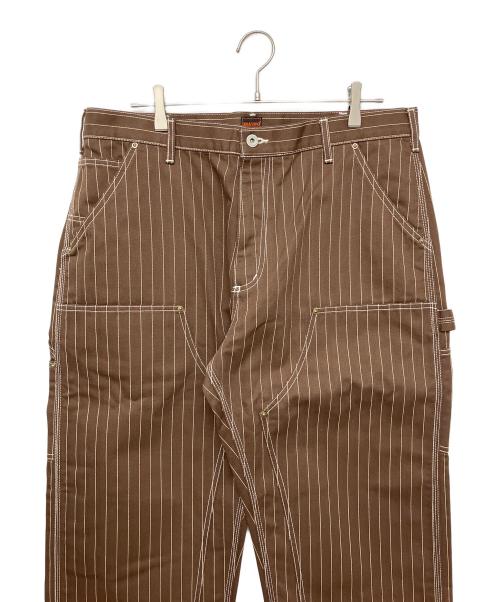 MOANDMO CLOTHING（モーアンドモークロージング）MOANDMO CLOTHING (モーアンドモークロージング) 7834210202　ダブルストライプパンツ ブラウン サイズ:S 未使用品の古着・服飾アイテム
