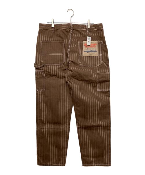 MOANDMO CLOTHING（モーアンドモークロージング）MOANDMO CLOTHING (モーアンドモークロージング) 7834210202　ダブルストライプパンツ ブラウン サイズ:S 未使用品の古着・服飾アイテム