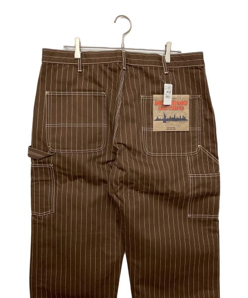 MOANDMO CLOTHING（モーアンドモークロージング）MOANDMO CLOTHING (モーアンドモークロージング) 7834210202　ダブルストライプパンツ ブラウン サイズ:S 未使用品の古着・服飾アイテム