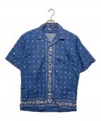 POLO RALPH LAURENポロ・ラルフローレン）の古着「CLAYTON　バンダナ柄　半袖シャツ」｜ネイビー