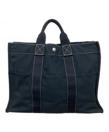 HERMES（エルメス）の古着「ドーヴィルMM キャンバストートバッグ」｜ブラック