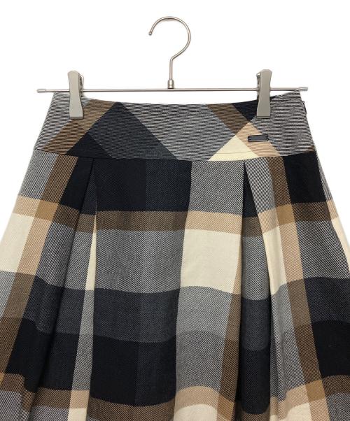 BLUE LABEL CRESTBRIDGE（ブルーレーベルクレストブリッジ）BLUE LABEL CRESTBRIDGE (ブルーレーベルクレストブリッジ) チェックスカート ブラウン×ブラック サイズ:36の古着・服飾アイテム