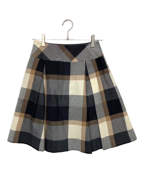 BLUE LABEL CRESTBRIDGE（ブルーレーベルクレストブリッジ）BLUE LABEL CRESTBRIDGE (ブルーレーベルクレストブリッジ) チェックスカート ブラウン×ブラック サイズ:36の古着・服飾アイテム