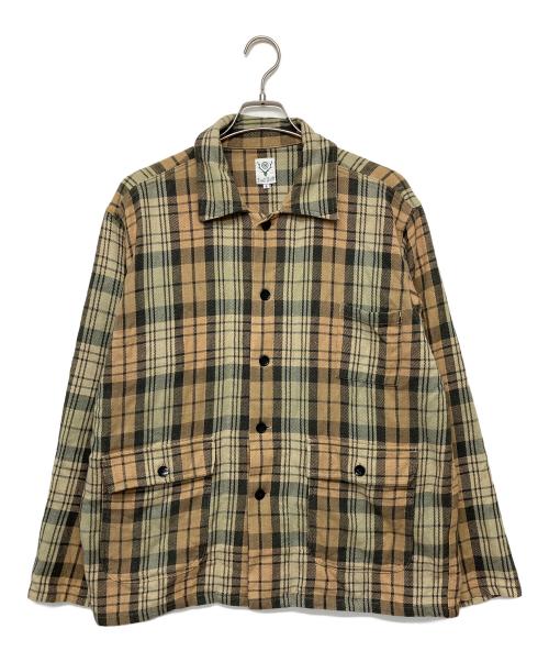 South2 West8（サウスツー ウエストエイト）south2 west8 (サウスツー ウエストエイト) HM874 チェックシャツ ブラウン サイズ:Sの古着・服飾アイテム