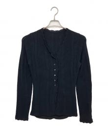 Ameri（アメリ）の古着「UND PIN TUCK LACE LIKE KNIT TOP」｜ブラック