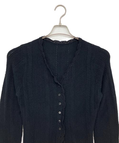 Ameri（アメリ）Ameri (アメリ) UND PIN TUCK LACE LIKE KNIT TOP ブラック サイズ:FREEの古着・服飾アイテム