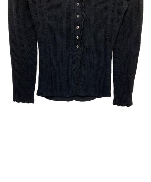 Ameri（アメリ）Ameri (アメリ) UND PIN TUCK LACE LIKE KNIT TOP ブラック サイズ:FREEの古着・服飾アイテム