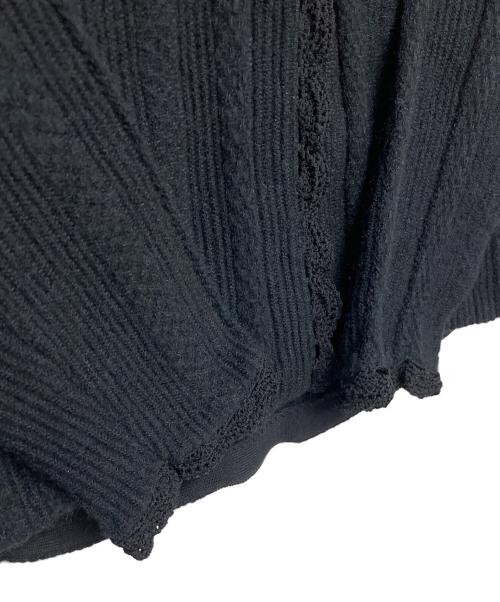 Ameri（アメリ）Ameri (アメリ) UND PIN TUCK LACE LIKE KNIT TOP ブラック サイズ:FREEの古着・服飾アイテム