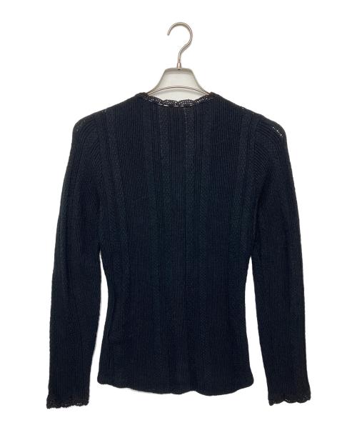 Ameri（アメリ）Ameri (アメリ) UND PIN TUCK LACE LIKE KNIT TOP ブラック サイズ:FREEの古着・服飾アイテム