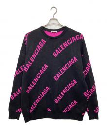 BALENCIAGA（バレンシアガ）の古着「576320 T3153 クルーネックニット」｜ピンク×ブラック