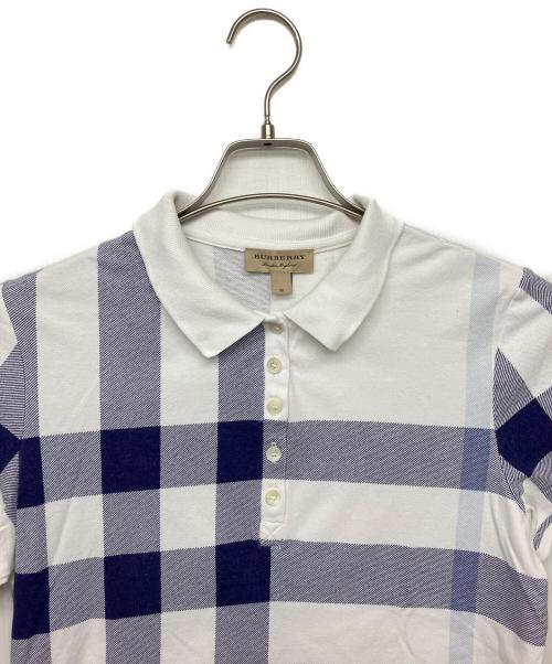 BURBERRY（バーバリー）BURBERRY (バーバリー) ポロシャツ ホワイト×パープル サイズ:Mの古着・服飾アイテム