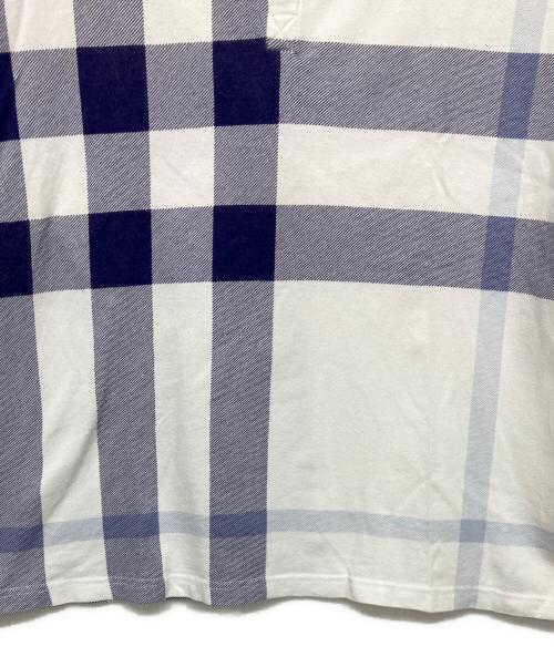 BURBERRY（バーバリー）BURBERRY (バーバリー) ポロシャツ ホワイト×パープル サイズ:Mの古着・服飾アイテム