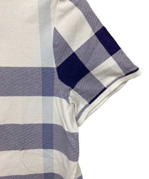 BURBERRY（バーバリー）BURBERRY (バーバリー) ポロシャツ ホワイト×パープル サイズ:Mの古着・服飾アイテム