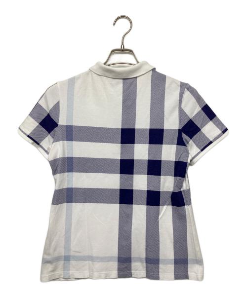 BURBERRY（バーバリー）BURBERRY (バーバリー) ポロシャツ ホワイト×パープル サイズ:Mの古着・服飾アイテム