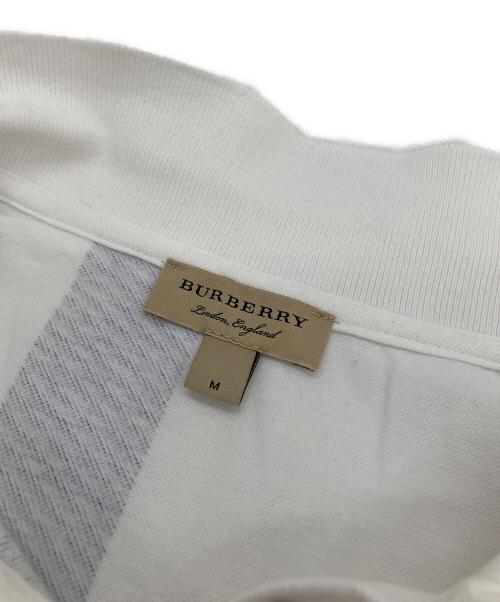 BURBERRY（バーバリー）BURBERRY (バーバリー) ポロシャツ ホワイト×パープル サイズ:Mの古着・服飾アイテム