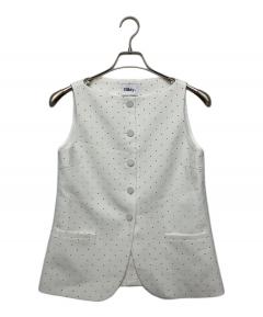 Bibiy.✨JEWEL VEST ジレ ベスト ホワイト　トップス 中古・古着通販】Bibiy. (ビビィ) JEWEL VEST グレー サイズ:F