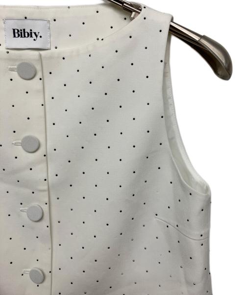Bibiy.（ビビィ）Bibiy. (ビビィ) B40-JK026WHF　JEWEL VEST ホワイト サイズ:FREEの古着・服飾アイテム