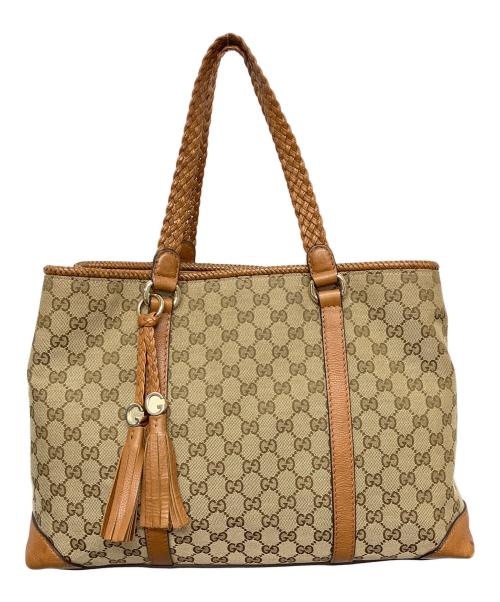 GUCCI（グッチ）GUCCI (グッチ) GGキャンバス　マラケシュトート ベージュの古着・服飾アイテム