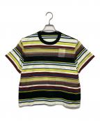 sacaiサカイ）の古着「ストライプ コットンジャージ Tシャツ」｜ブラック