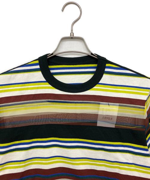 sacai（サカイ）sacai (サカイ) ストライプ コットンジャージ Tシャツ ブラック サイズ:L 未使用品の古着・服飾アイテム