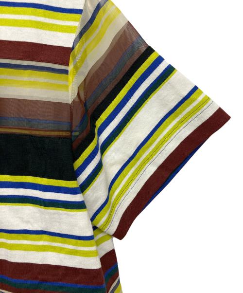 sacai（サカイ）sacai (サカイ) ストライプ コットンジャージ Tシャツ ブラック サイズ:L 未使用品の古着・服飾アイテム