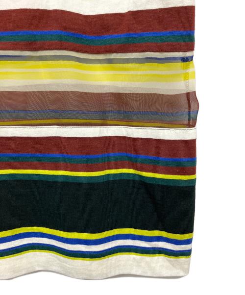 sacai（サカイ）sacai (サカイ) ストライプ コットンジャージ Tシャツ ブラック サイズ:L 未使用品の古着・服飾アイテム