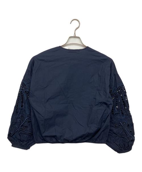 DOROTHEE SCHUMACHER（ドロシーシューマッハ）DOROTHEE SCHUMACHER (ドロシーシューマッハ) EMBROIDERED BEAUTY blouse ネイビー サイズ:M 未使用品の古着・服飾アイテム