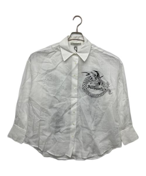 ALL SAINTS（オールセインツ）ALL SAINTS (オールセインツ) W075-PE-10-192　長袖シャツ ホワイト サイズ:UK6の古着・服飾アイテム