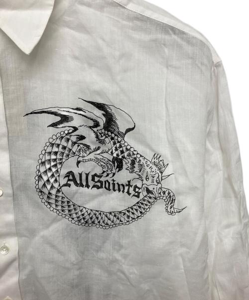 ALL SAINTS（オールセインツ）ALL SAINTS (オールセインツ) W075-PE-10-192　長袖シャツ ホワイト サイズ:UK6の古着・服飾アイテム