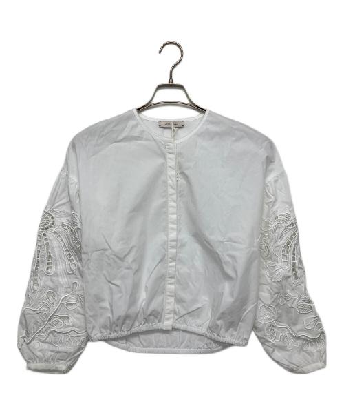 DOROTHEE SCHUMACHER（ドロシーシューマッハ）DOROTHEE SCHUMACHER (ドロシーシューマッハ) EMBROIDERED BEAUTY blouse ホワイト サイズ:1 未使用品の古着・服飾アイテム