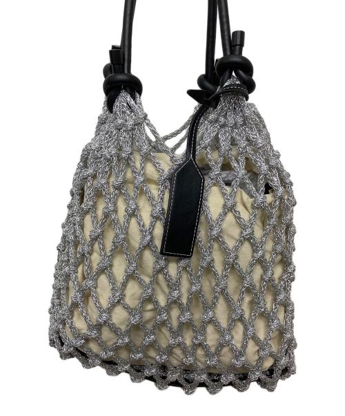 3.1 phillip lim（スリーワンフィリップリム）3.1 phillip lim (スリーワンフィリップリム) W マクラメ ミニサック　ハンドバッグ シルバーの古着・服飾アイテム