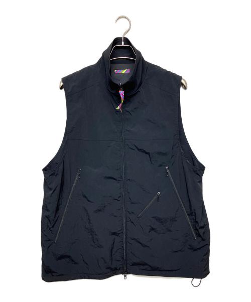 is-ness（イズネス）is-ness (イズネス) LIGHT SHELL VEST　ナイロンベスト ブラック サイズ:Lの古着・服飾アイテム