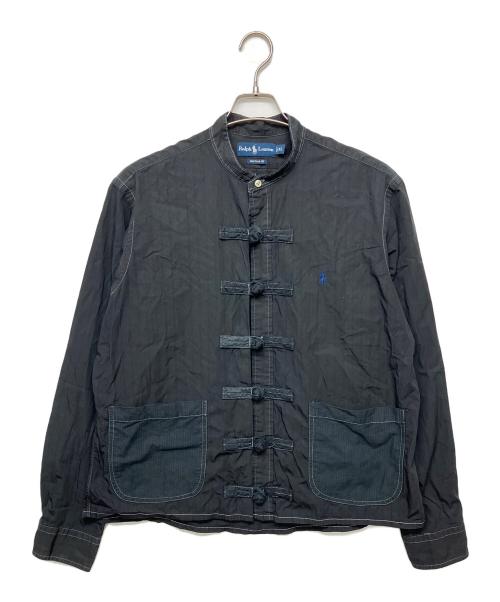 POLO RALPH LAUREN（ポロ・ラルフローレン）POLO RALPH LAUREN (ポロ・ラルフローレン) 長袖チャイナシャツ ブラック サイズ: XLの古着・服飾アイテム