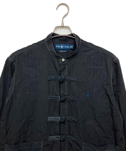 POLO RALPH LAUREN（ポロ・ラルフローレン）POLO RALPH LAUREN (ポロ・ラルフローレン) 長袖チャイナシャツ ブラック サイズ: XLの古着・服飾アイテム