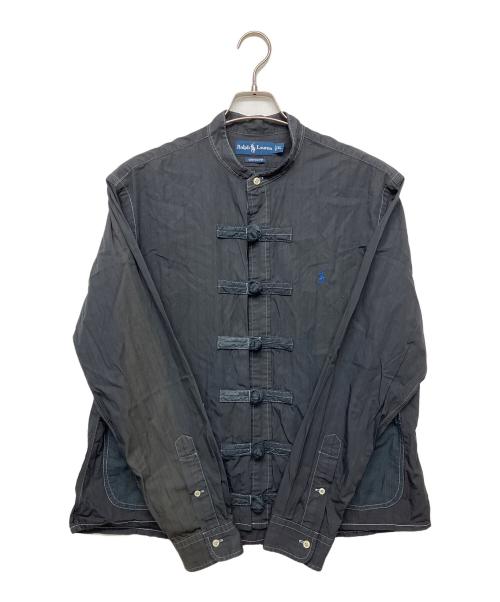 POLO RALPH LAUREN（ポロ・ラルフローレン）POLO RALPH LAUREN (ポロ・ラルフローレン) 長袖チャイナシャツ ブラック サイズ: XLの古着・服飾アイテム