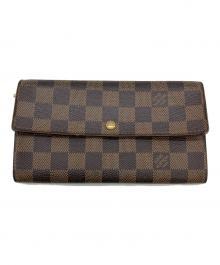 LOUIS VUITTON（ルイ ヴィトン）の古着「ダミエ　ポルトフォイユ・サラ　長財布」｜ブラウン
