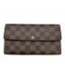 LOUIS VUITTON（ルイ ヴィトン）の古着「ダミエ　ポルトフォイユ・サラ　長財布」｜ブラウン