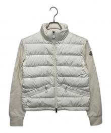 MONCLER（モンクレール）の古着「FELPA APERTA CON ZIP　切り替えダウンジャケット」｜ホワイト